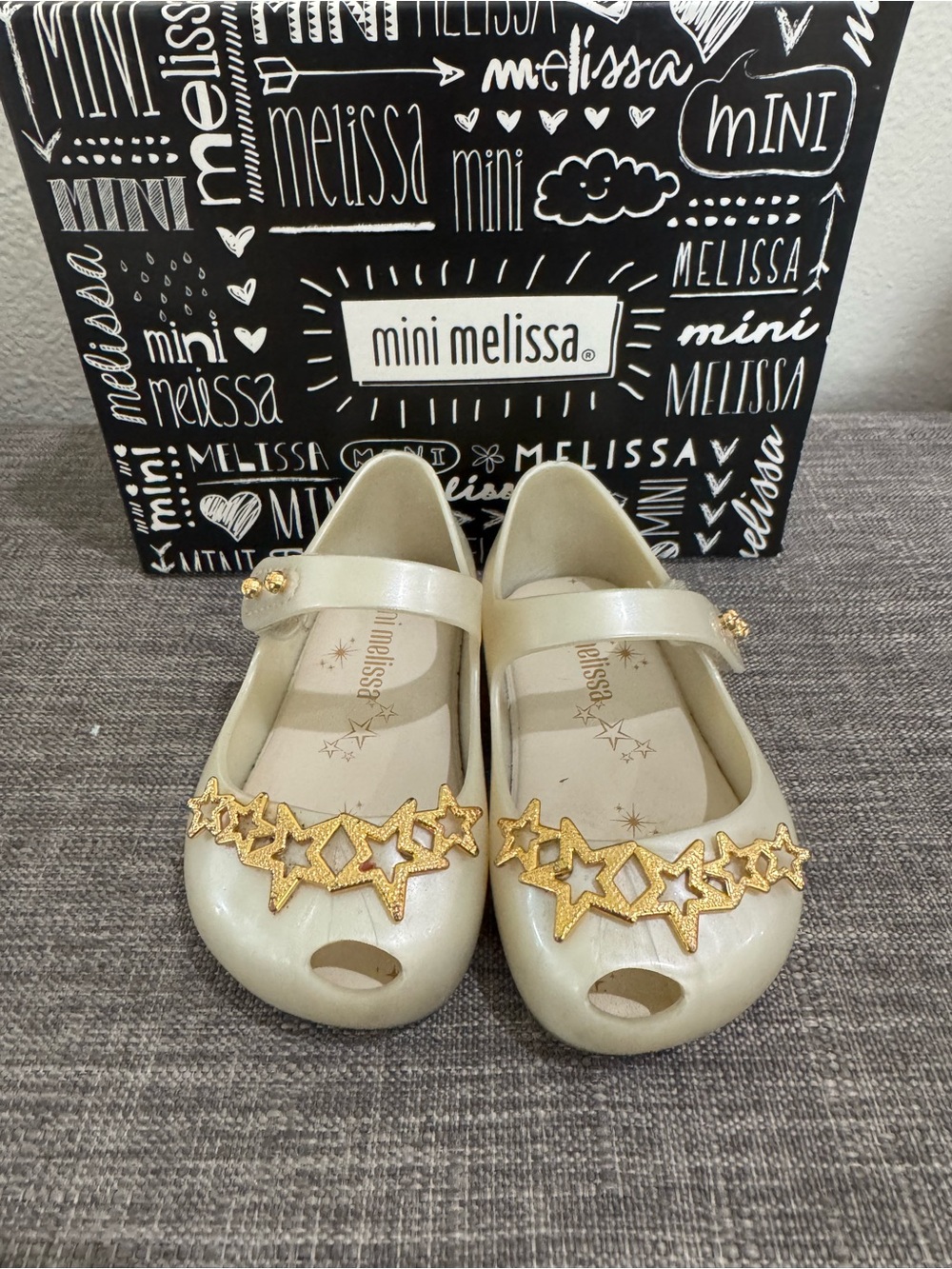 Mini Melissa toddle baby Girls Gold Star jelly Shoe size 5